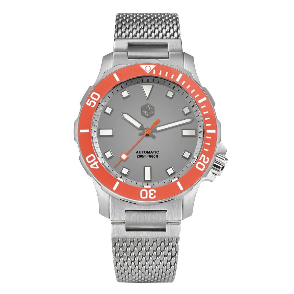 時計 SAN MARTIN automatic San martin-自動機械式時計,男性用,機械式時計,発光ダイヤル