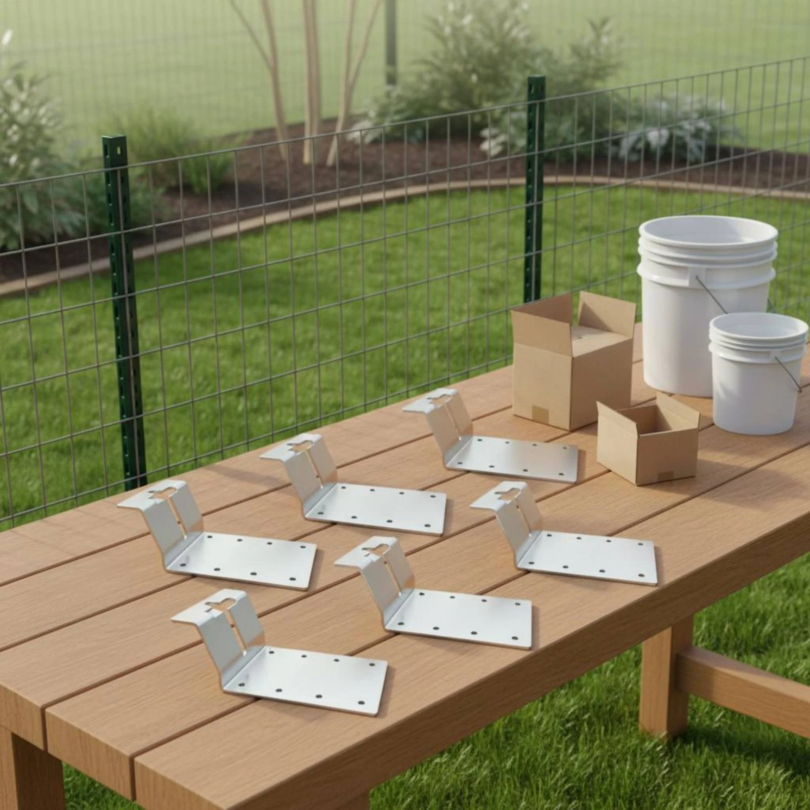 

6 Pieces T-Post Fence Bracket Notched T-Post Mounting Bracket Outdoor Hardware Easy to Install Heavy Duty Steel