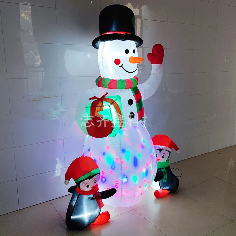 New Inflatable Air Model Snowman Colorful Lights Illuminate Gas Model Outdoor Venue Layout Holiday Christmas Decoration