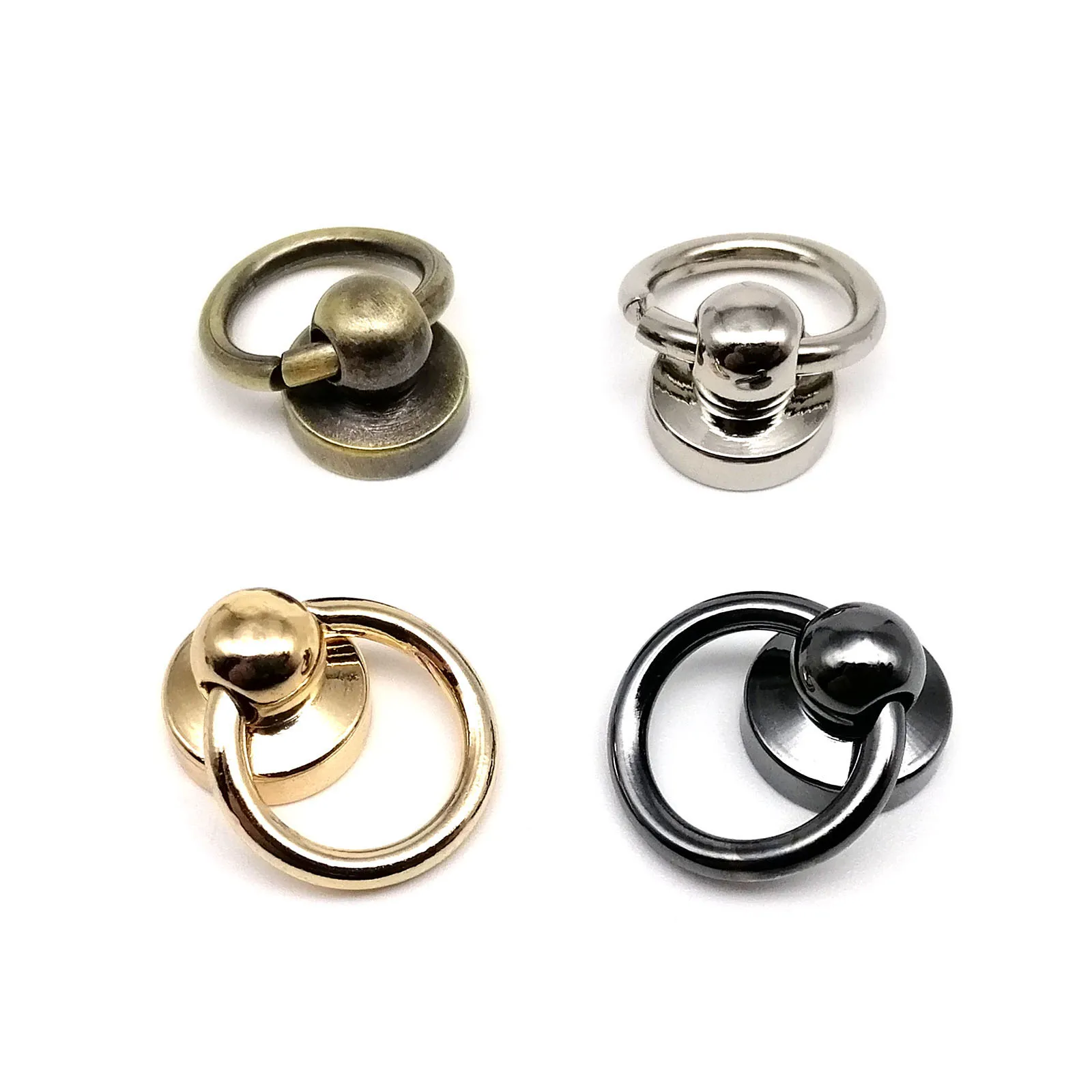10 Stück hochwertige massive Messing Kugel Nagel Screwback Chicago Schraube Nieten Ohrstecker mit O-Ring für Leder Taschengurt Gürtel Handyhülle – Detail 17
