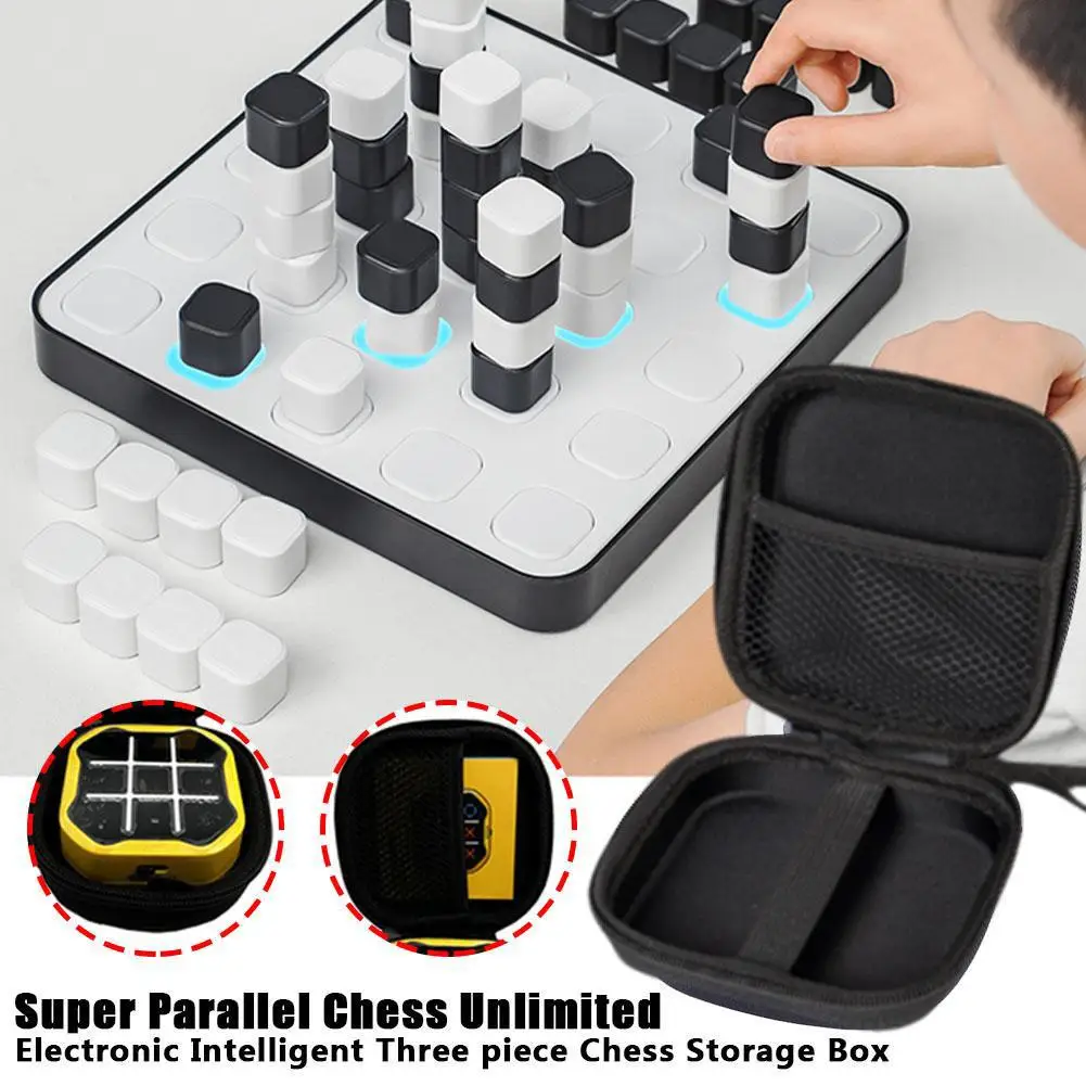 For GiiKER Tic Tac Toe 3-in-1 Handheld Puzzle Game Console Storage Bag Portable Long-lasting Durability Game Protective Bag