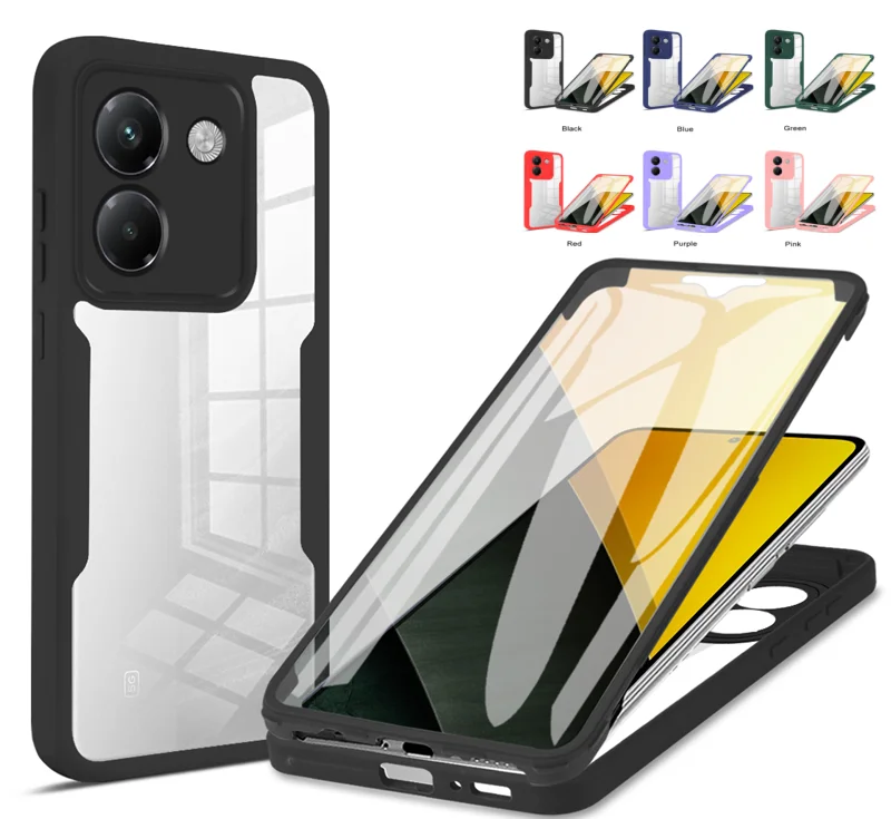 

Для Poco M7 Pro 5G Чехол 360 Полная защита Чехол Для Xiaomi Mi Poko Little M7 Pro M7Pro Прозрачный экран с силиконовым бампером Funda