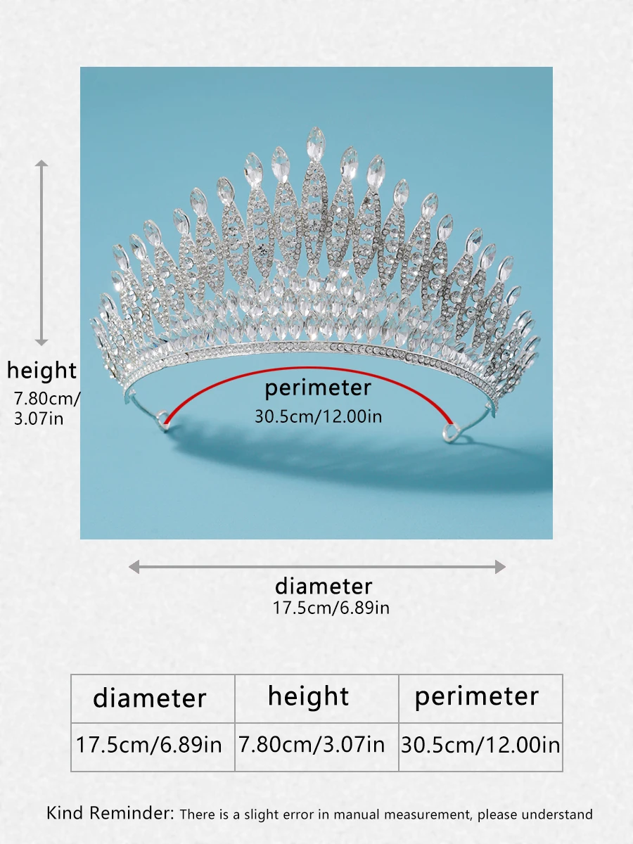 อินเทรนด์ Rhinestone คริสตัล Queen Big Crown เจ้าสาวงานแต่งงาน Tiara Women ความงามประกวดเจ้าสาวอัญมณีเครื่องประดับผม