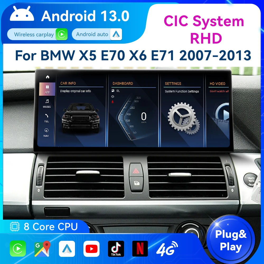 

Автомобильный мультимедийный плеер для BMW X5 E70 X6 E71 12,3-2007 с экраном 2013 дюйма
