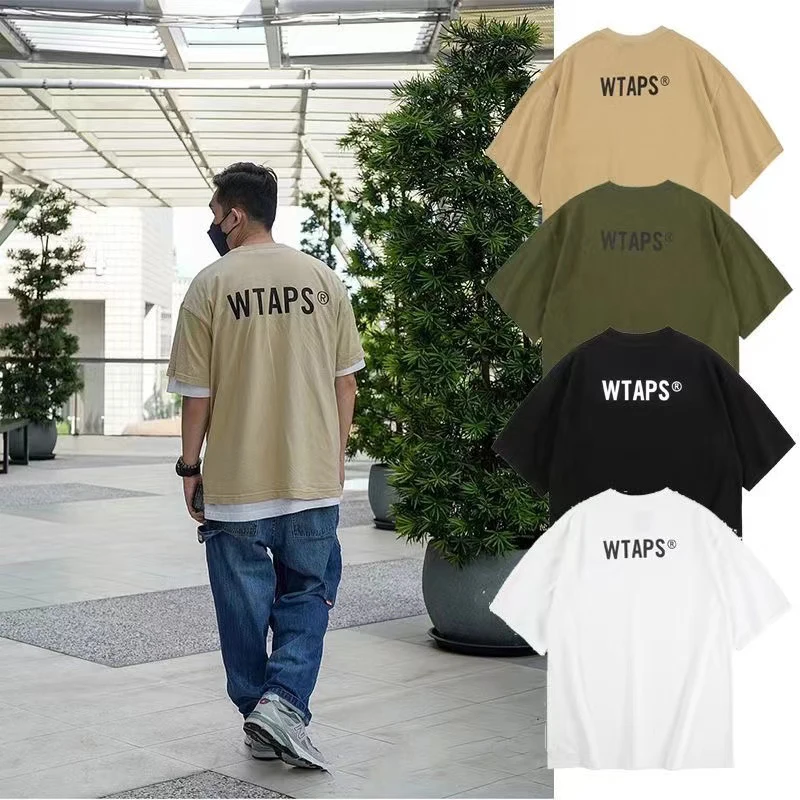 Summer High Quality WTAPS Classic Printed Short Sleeve Japanese Fashion Men\'s Women\'s Daily Simple Loose 100% Cotton T-shirt