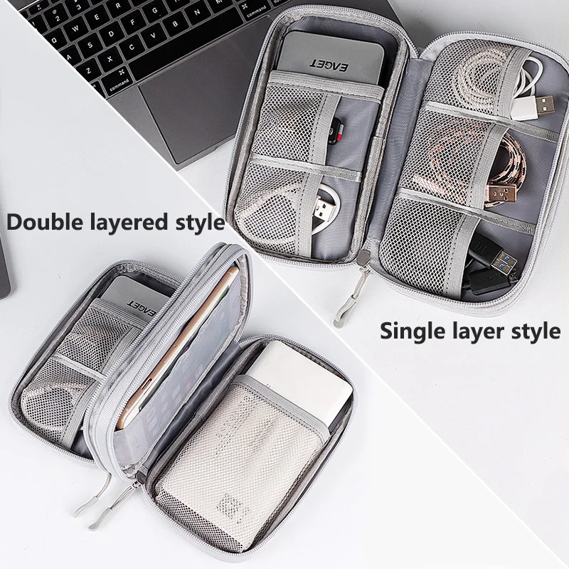Multi-Color Portable Travel Digital Storage Bag - Electronic Cable Organizer Pouch for Chargers USB Cables Power Banks Earphones view 2