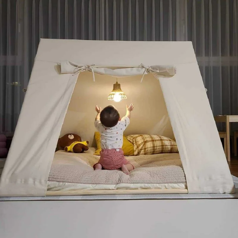 Kids Indoor Play Tent Baby Bed Tent with Cozy Sleeping Teepee House for Bedroom Nursery Decor