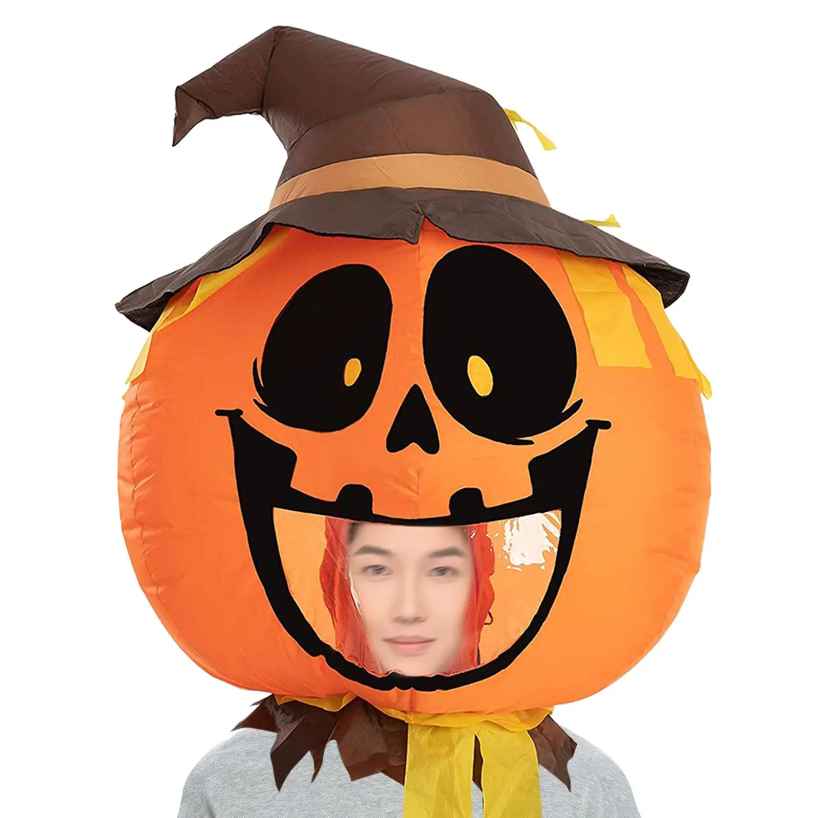 

Halloween Mask Cosplay Full Head Cover Inflatable Pumpkin Mask Face Cover for Performance Fancy Dress Party Masquerade Festival