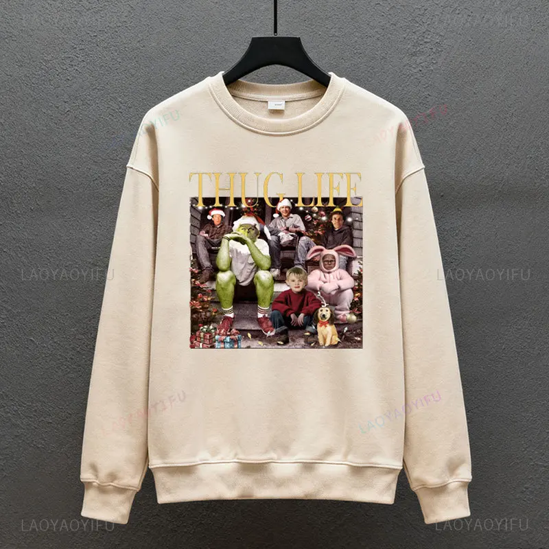 Thug Life عيد الميلاد البلوز عيد الميلاد فيلم قميص هوديس قمم الأصدقاء قميص هدايا عيد الميلاد للنساء عطلة Crewneck عيد الميلاد #6