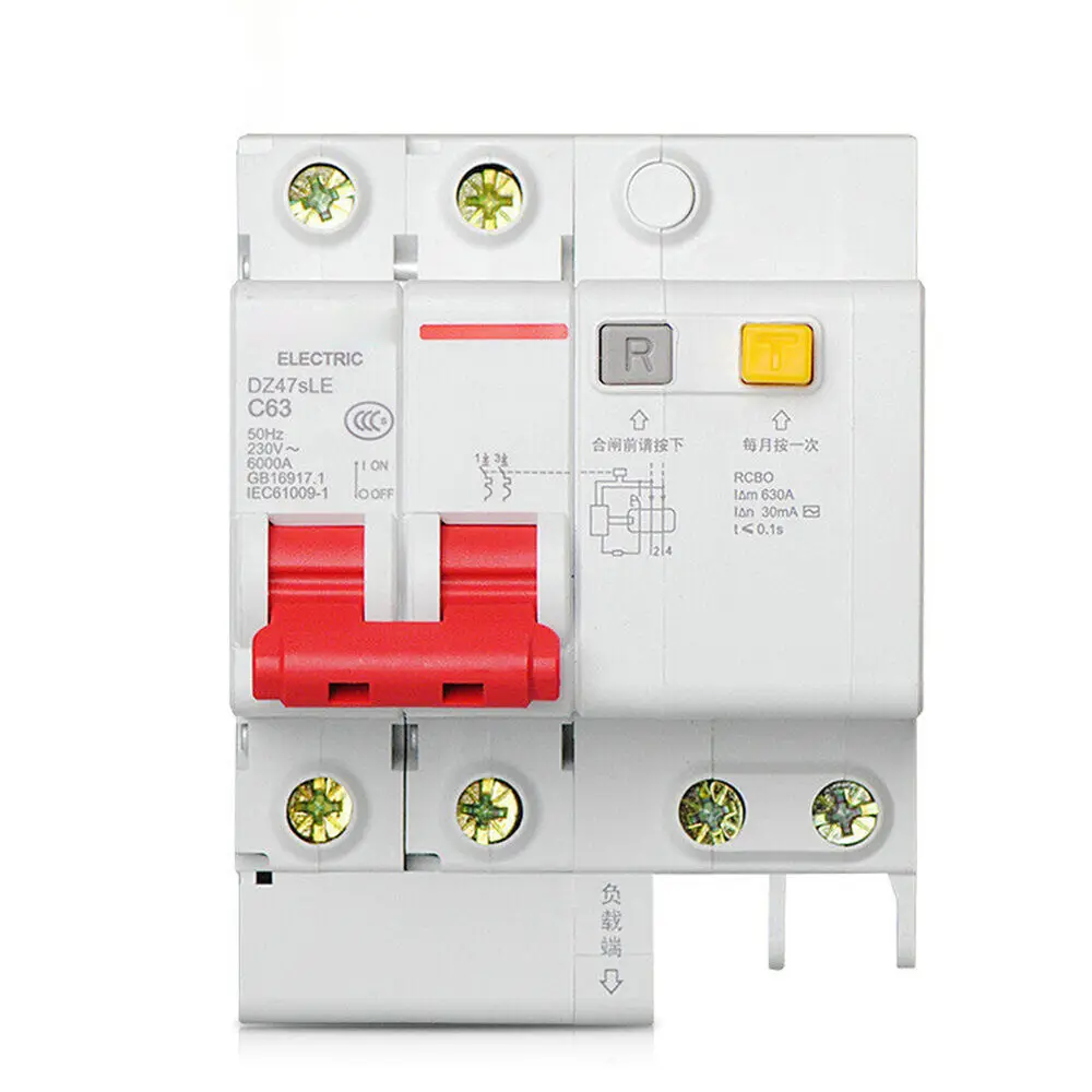 For DELIXI Air Switch Circuit Breaker 2P 63A DZ47SLE