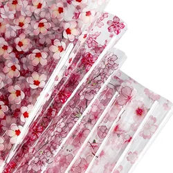 30x135cm 0.3mm Pink Flower Printed PVC Vinyl Beautiful Floral Pattern See Through Waterproof Vinyl Fabric for DIY Crafts Bags