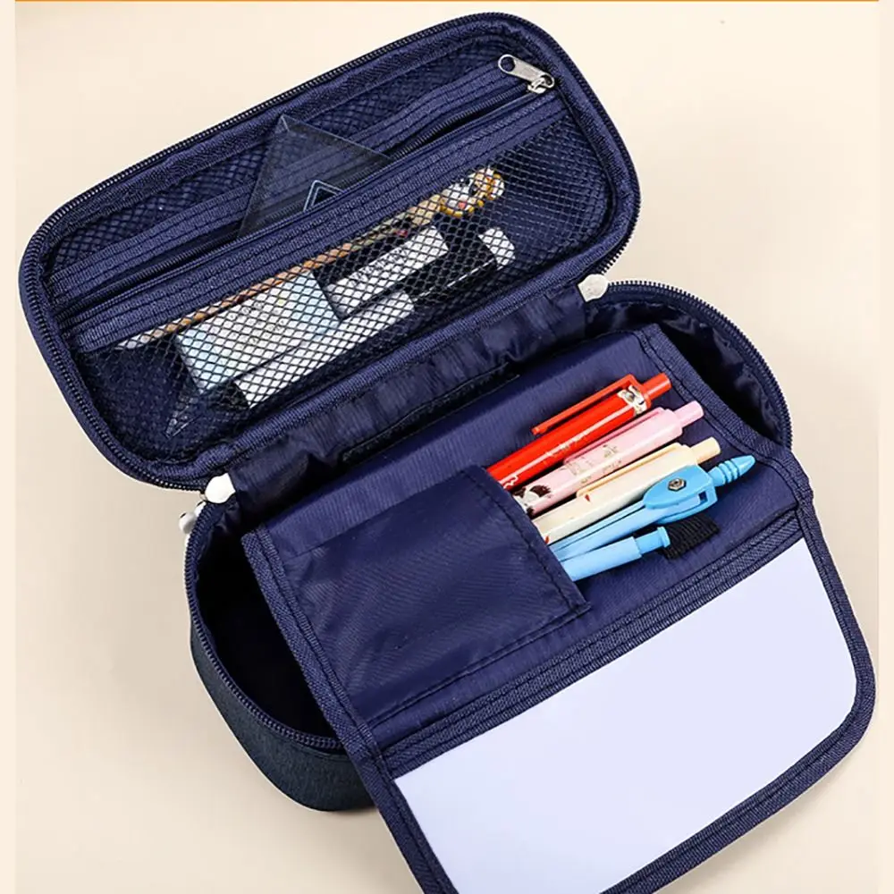 Multi-functional Large Capacity Pencil Case Canvas with Handle Stationery Organize with Writing Board Stationery Storage Bag