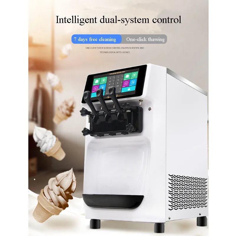 Máquina Eléctrica de escritorio para hacer helados, aparato eléctrico pequeño y comercial de tres sabores, 220V