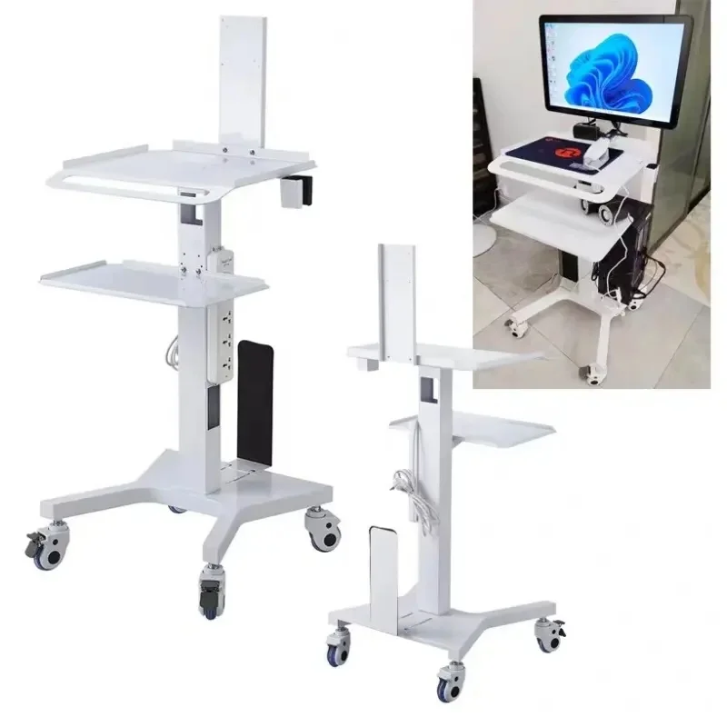 Mobile Medical Trolley Cart for Hospital den tal Cart Intraoral Scanner Trolley Cart for  PC mon itor/laptop with Tray Hoder