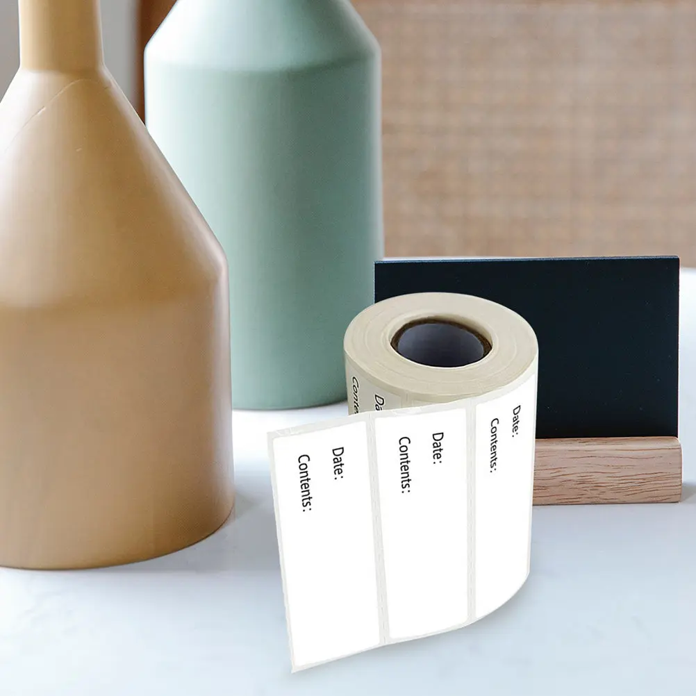 

1 Roll Blank Adhesive Stickers For Food Containers Kitchen Organization Labels Writeable Freezer Bottle Tags Expiration Date