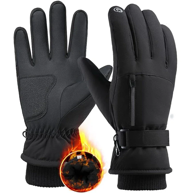 Winter Skiing Gloves Thickened Skidproof Water-Resistant Touch Screen Wrist Lengthened Cycling Ski Gloves