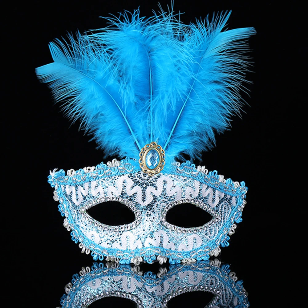 Party Mask Women Masquerade Luxury Peacock Feathers Half Face Mask Cosplay Costume Venetian Mask For Children