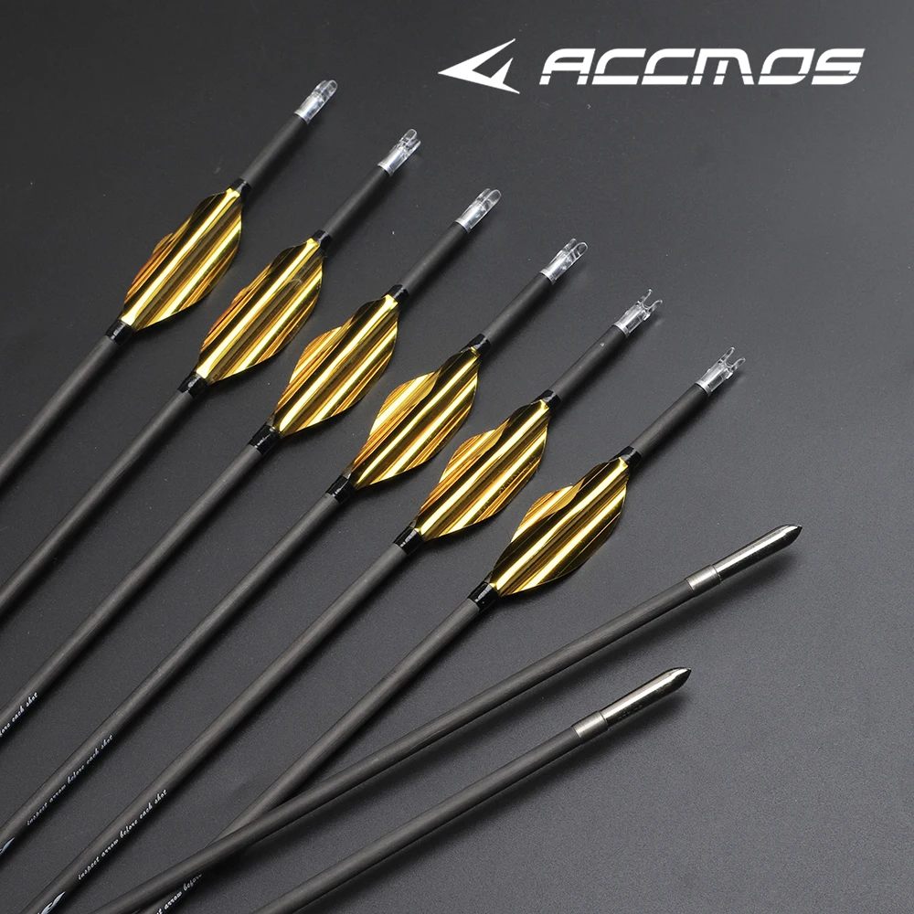 

6/12pc ID3.2 Archery Pure Carbon Arrow 40T spine350/400/450/500/550/600/650/700/800/900/1000 for Bow Hunting Shooting Training