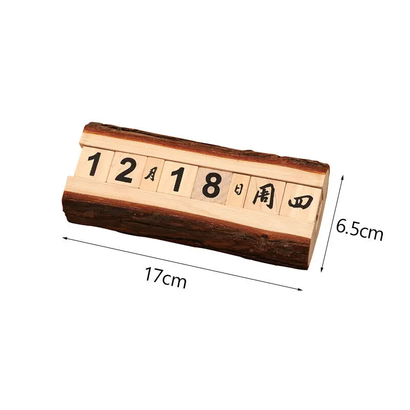 1pc Wooden Calendar Desktop Perpetual Calendar Creative Desk Calendar Home Office Decoration Reusable Base Handmade Calendar