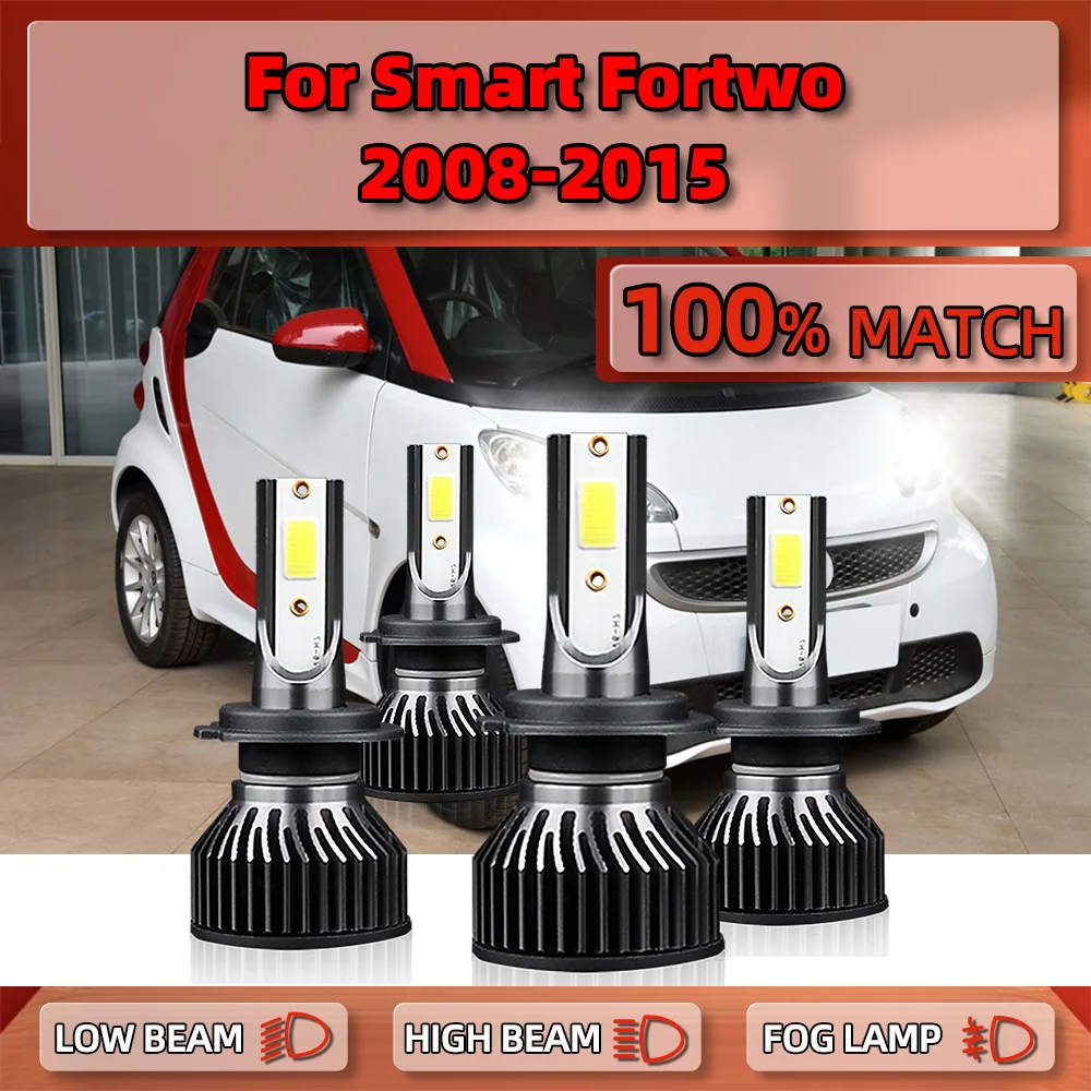

H7 LED Headlight Bulbs 240W High Low Beam Car Light 40000LM Turbo Lamp 12V For Smart Fortwo 2008-2010 2011 2012 2013 2014 2015
