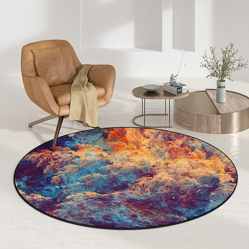 Modern Round Carpet Abstract Cloud Anti slip Floor Mat Home Living Room Central Table Decorative   Door 