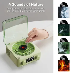 Bluetooth Vinyl Player Wireless Disk, Retro Turntable speaker with white noise, stereo sound, RGB Lamp Effect Projection, New, 2024 10 Main Sales Gira Vinyl Discs - №7
