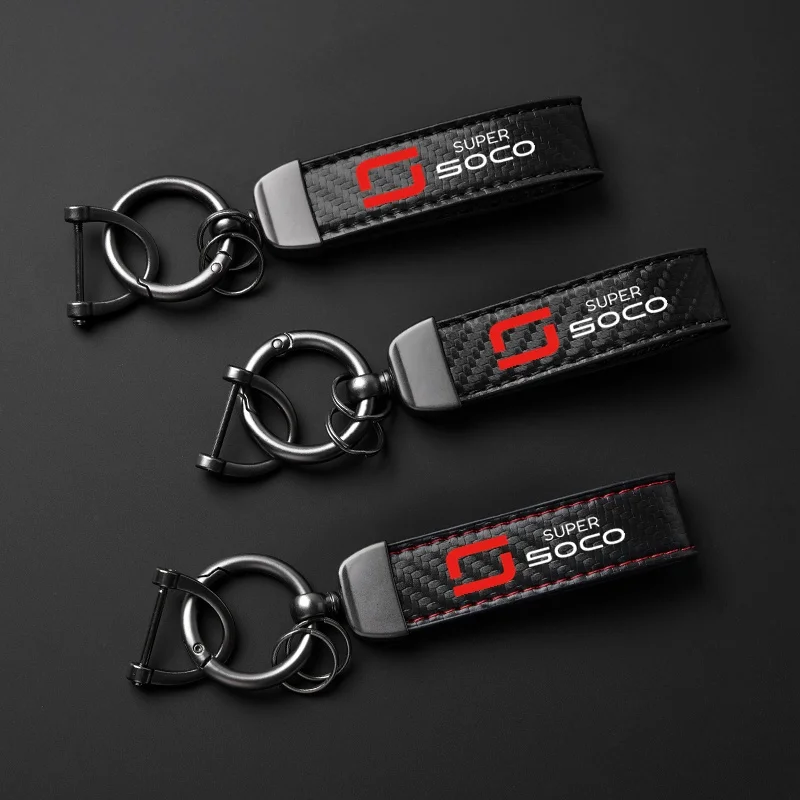 Llavero de fibra de carbono con textura metálica para motocicleta Super Soco CPx CUmini CUx TC 50 TC Max Wanderer TCMax 2019-2023, 1 unidad