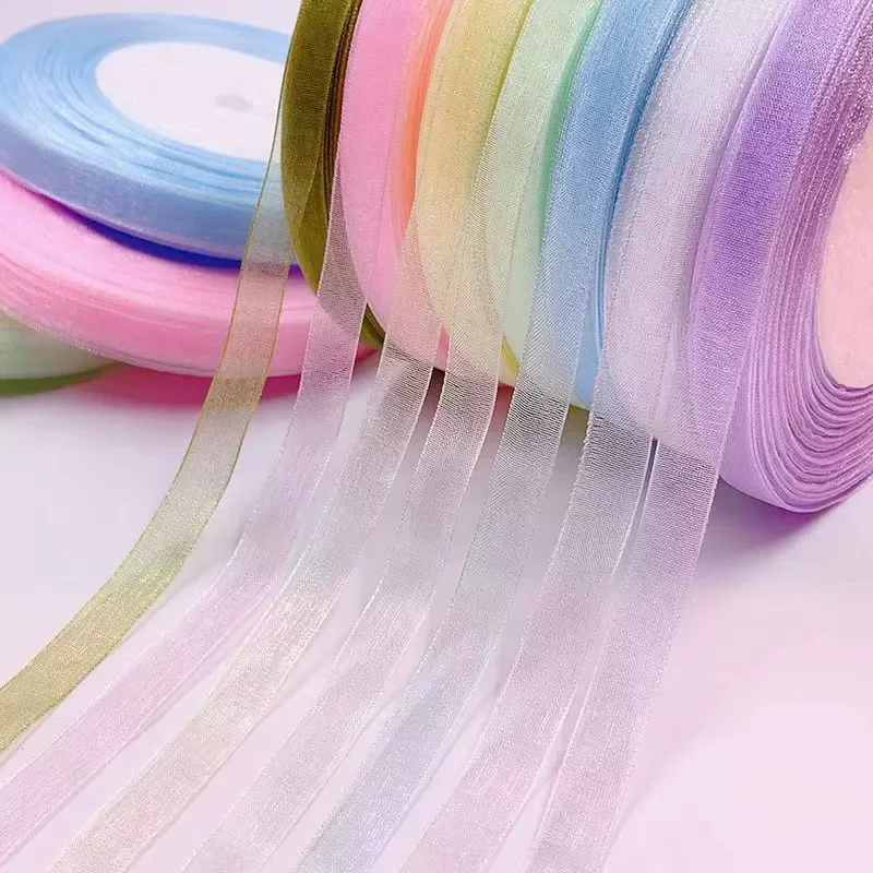 12mm Organza Ribbon 45Meters/Roll DIY Handmade Clothing Accessories Christmas Wedding Birthday Party Gift Wrapping Ribbon
