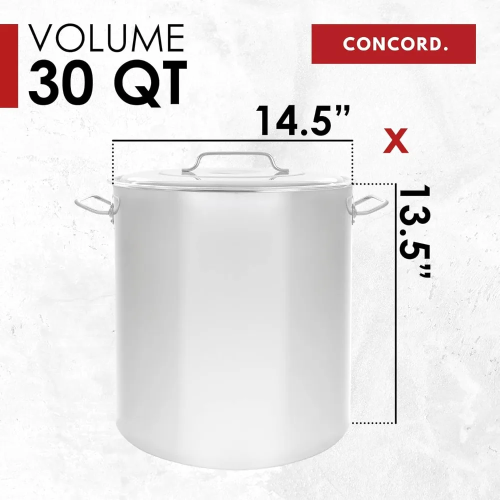 أواني طهي من الفولاذ المقاوم للصدأ بسعة 30 لترًا لاحتياجات الطبخ وغليان كبيرة الحجم