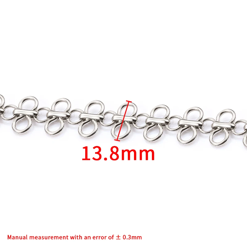 1Meter Stainless Steel 13.8mm Handmade Floral Chain For Jewelry Making DIY Trend Necklace Bracelet Connect Fashion Accessorie