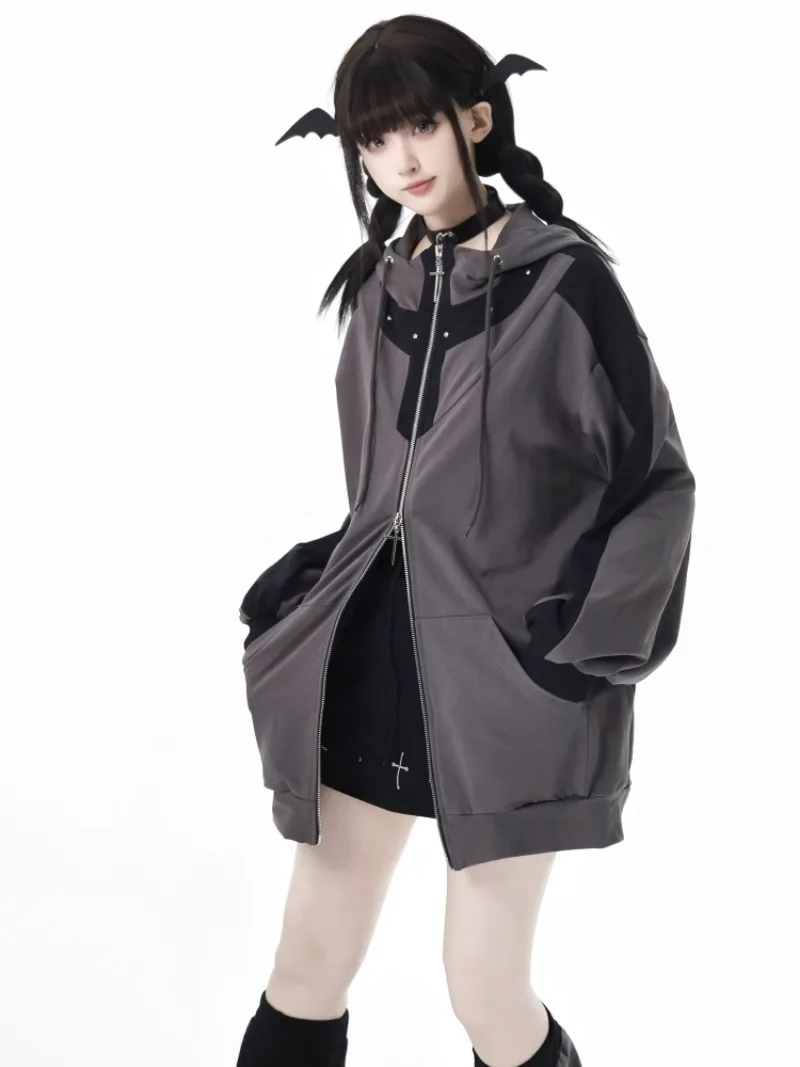 2024 Japanese Autumn and Winter Black and Gray Daily Design Sweater Jacket with Skirt Suit For Women