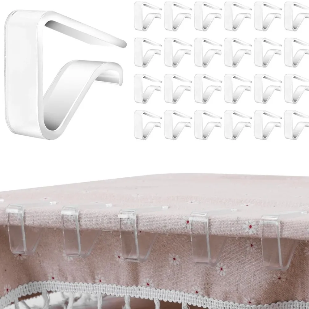 12pcs Durable Tablecloth Fixing Clip Invisible Plastic Clear Tablecloth Clips Transparent Windproof Table Cover Holders Party