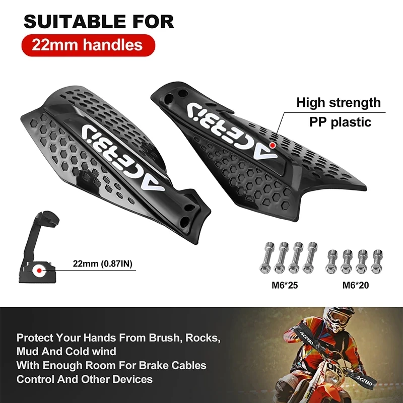 Protector de manos para Motocross, Protector de protección para motocicleta Dirt Pit Bike ATV Quads con manillar enduro, 22mm