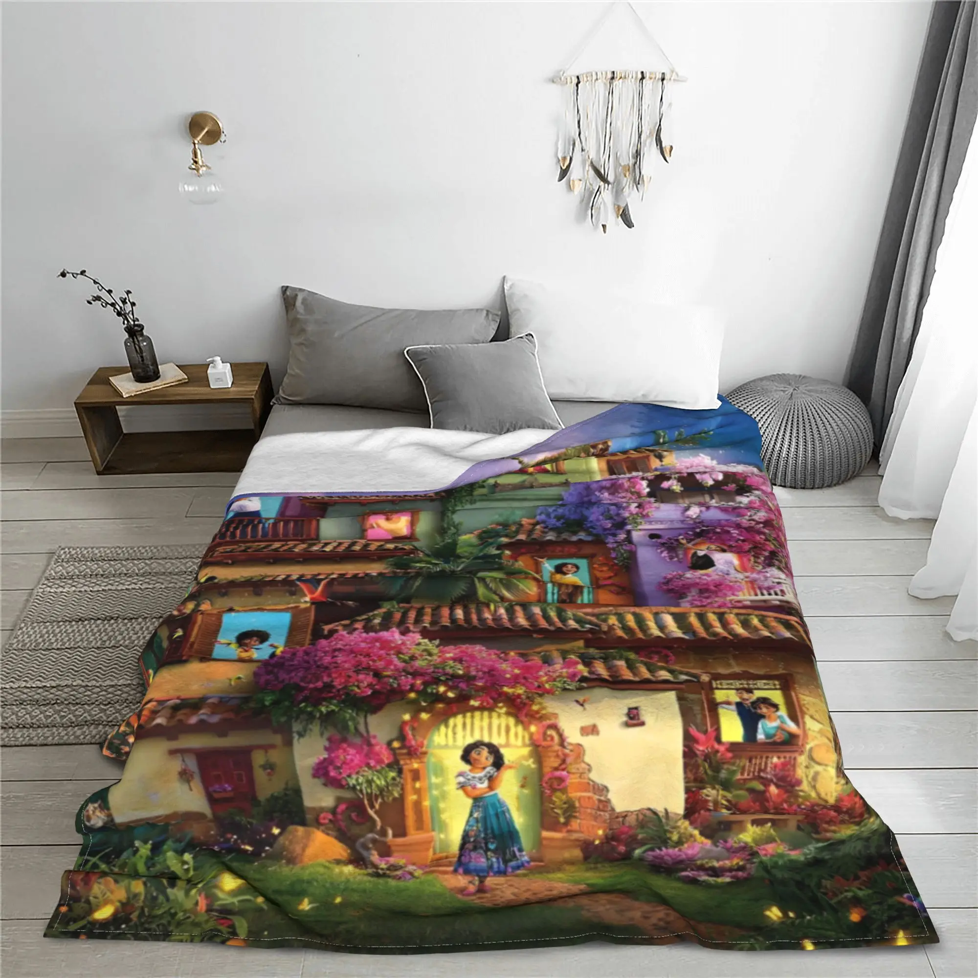 Encanto Mirabel Madrigal Plush Blanket Magic Cartoon Funny Throw Blanket for Home Hotel Sofa 150*125cm Plush Thin Quilt Soft