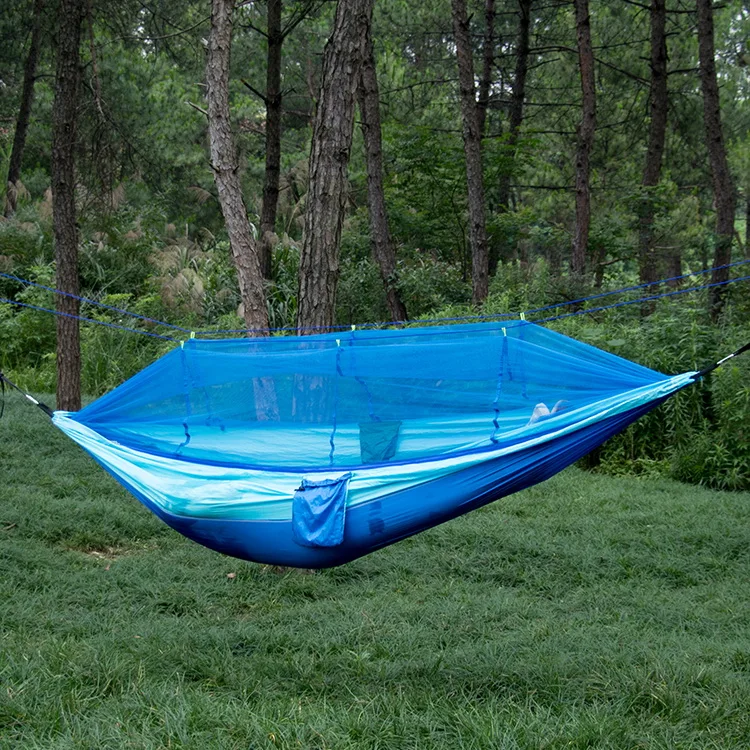 270*140cm Single Person Portable Travel Outdoor Camping Hanging Sleeping Hammock with Mosquito Net