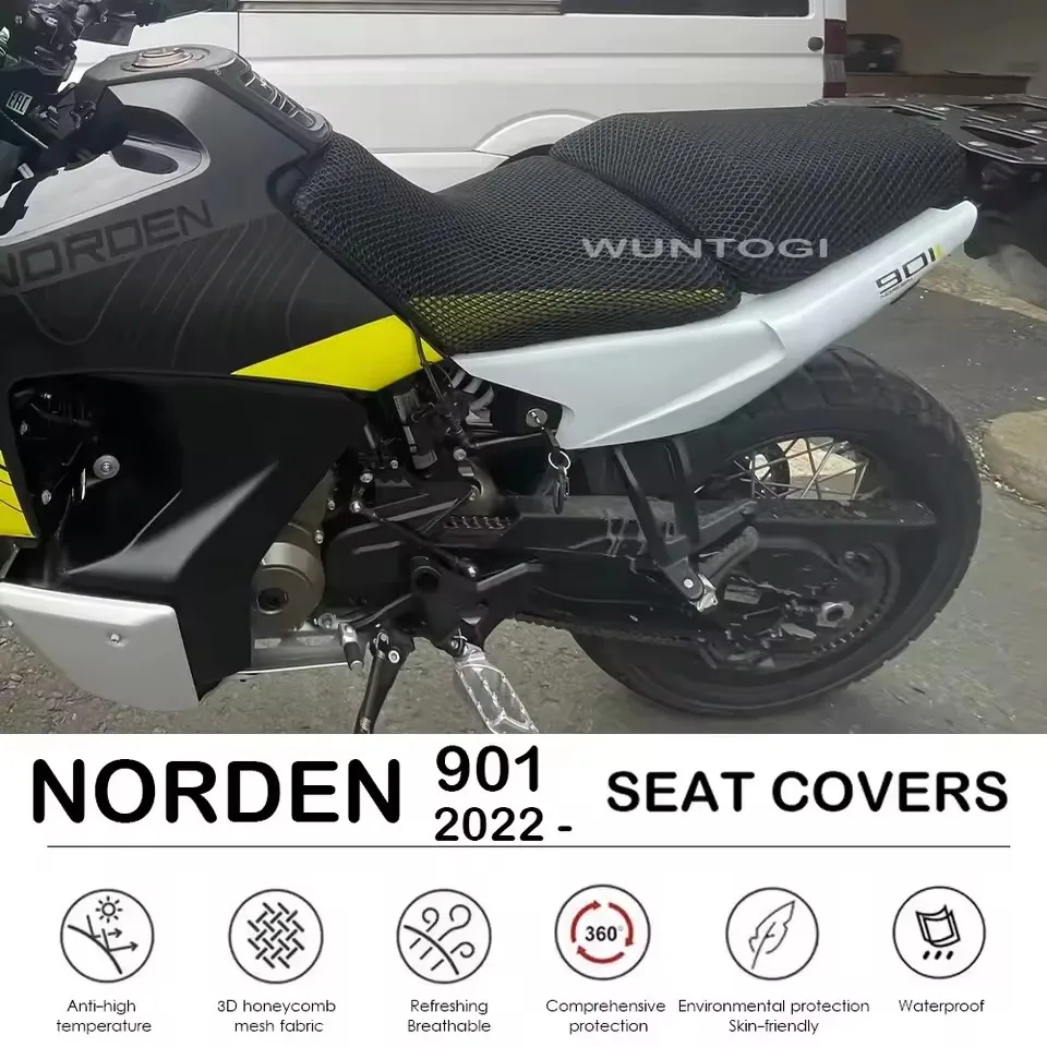 For Husqvarna Norden901 Norden 901 2022- Nylon Seat Cover Accessories 3D Mesh Fabric Saddle Seat Cover Seat Protect Cushion