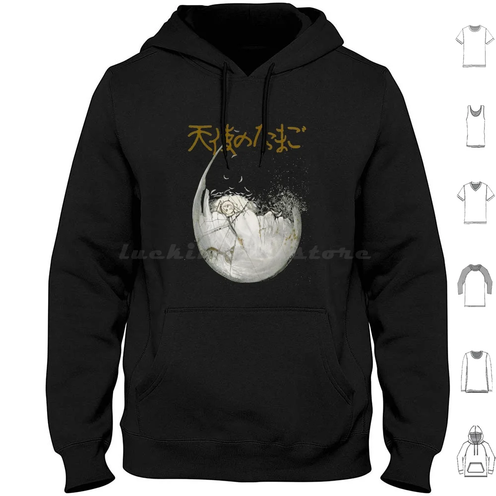 

Angel's Egg Hoodies Long Sleeve Angels Egg Anime Manga Tenshi No Tamago 80s 90s Yoshitaka Amano Japanese Sci Fi Angels