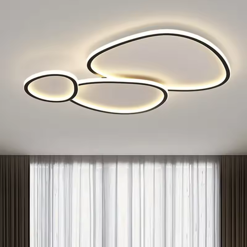 נורדי מינימליסטי לבן שחור LED תקרה אור סלון מטבח מסעדת מחקר מנורת פנים דקור ניתן לעמעום גוף תאורה