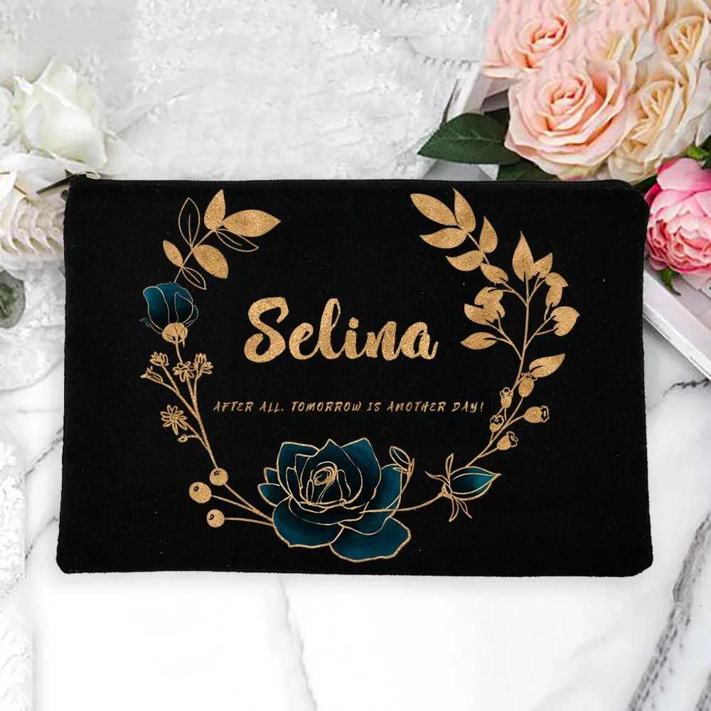 pochette trucco regali maestre  borse per il trucco Personalizzazione del nome Mini borsa personalizzabile cosmetica originale da donna Borsa da viaggio per trucco Astucci per matite Organizer Carry-on Scatola Kawaii