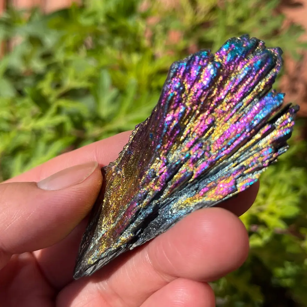 Rainbow Titanium Aura Kyanite Blades Crystal Healing Stones for Chakra Balancing Meditation Reiki Home Decor