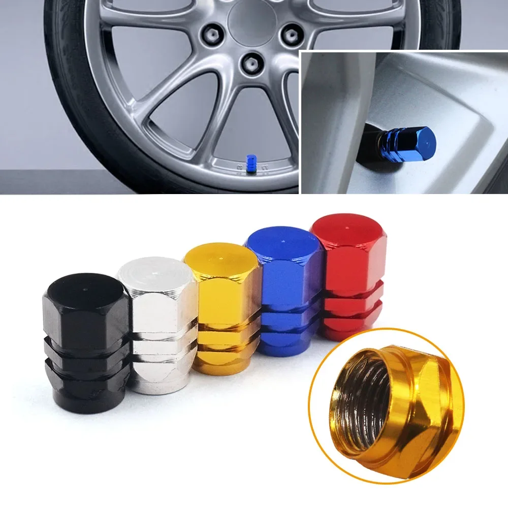 

4/8PCS Car Tire Stem Valve Caps Aluminum Alloy Car Wheel Tire Valve Rim Stem Covers Airdust Waterproof For Automobiles Motorcycl