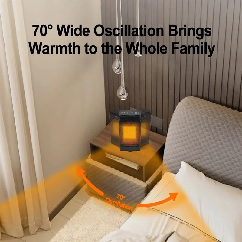 LED Touch Screen PTC Ceramic Heating Technology Electric Upright with Remote Control Home 3 Speed ​​Heater Fan Desktop Heater