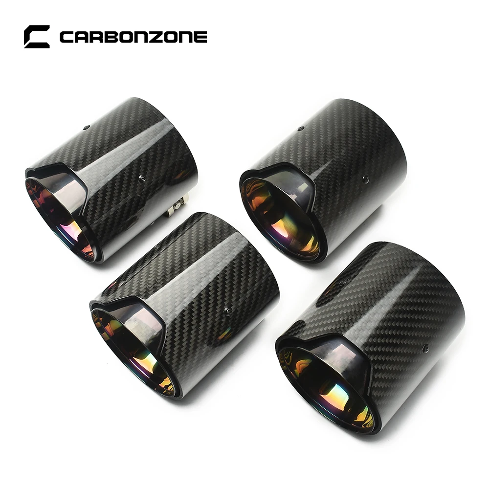 Carbon Fiber Car Tail Throat Four-out Round Mouth for BMW M4 F82 Trunk Exhaust Pipe Auto Parts