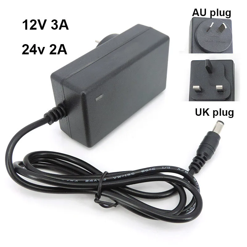 Au UK plug AC 220V to DC 12V 3A 3000ma 24Volt 24v 2A 2000ma Power Supply Adapter Transformer LED light Driver for Australia s1