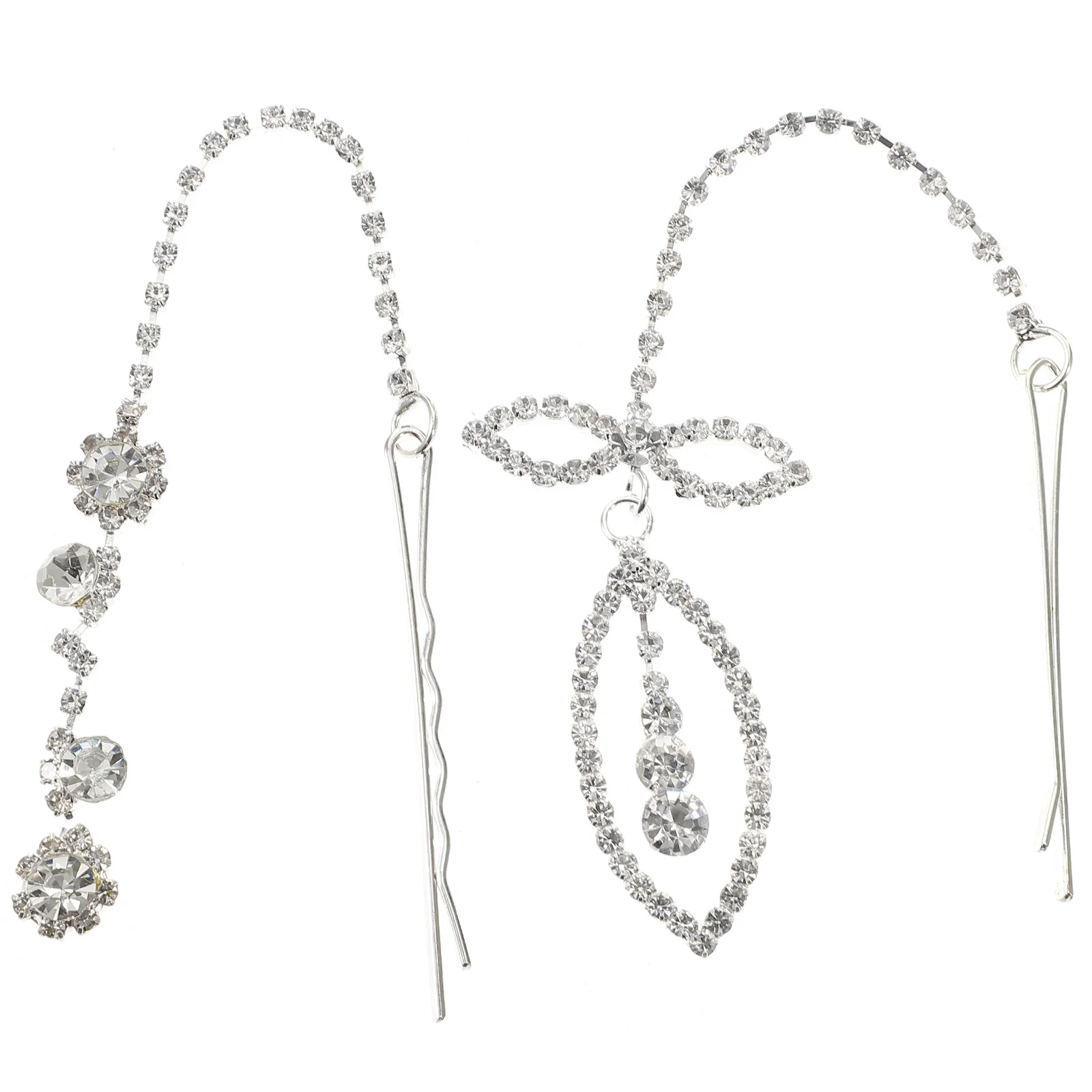

2 Pcs Wedding Hair Accessories Clips Rhinestone for Jewelry Rhinestones Barrettes