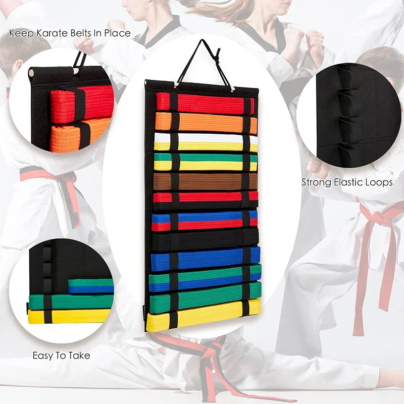 

Taekwondo karate belt display stand,Medal Storage Bag, Dustproof Collection Holder, Useful Felt Display Holder For Household