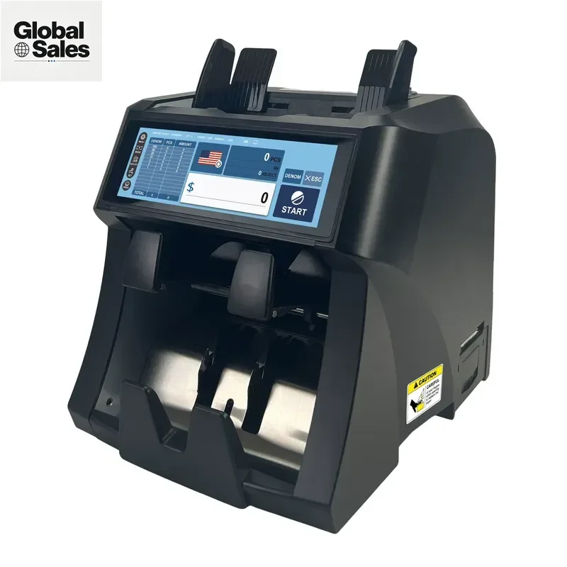 XD-450Q 7.84 Inch Full Touch Screen Dual CIS Money Counter with Fake Note Detection Sorting and Receipt Printing for Cash