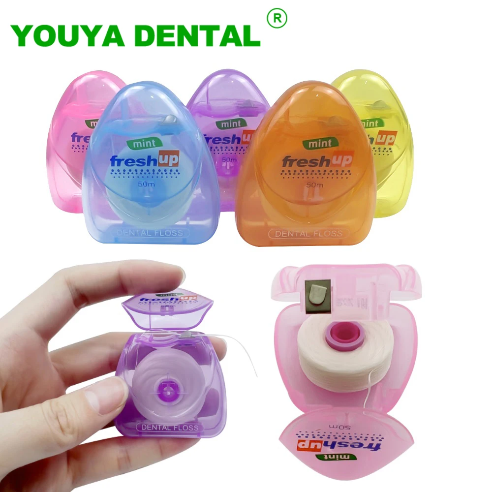 3pcs 50m Dental Floss With Box Portable Flosser Interdental Brush Teeth Stick Toothpicks Floss Pick Oral Hygiene Cleaning Wire