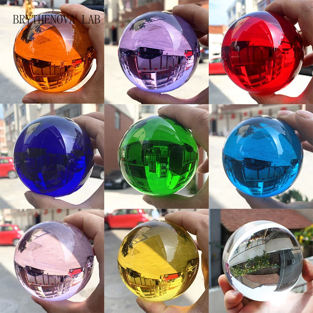 Multicolor 80mm(3.15inch) K9 Crystal Solid Ball Glass Sphere Healing Photography Magic Props Lensball Feng Shui Home Decor