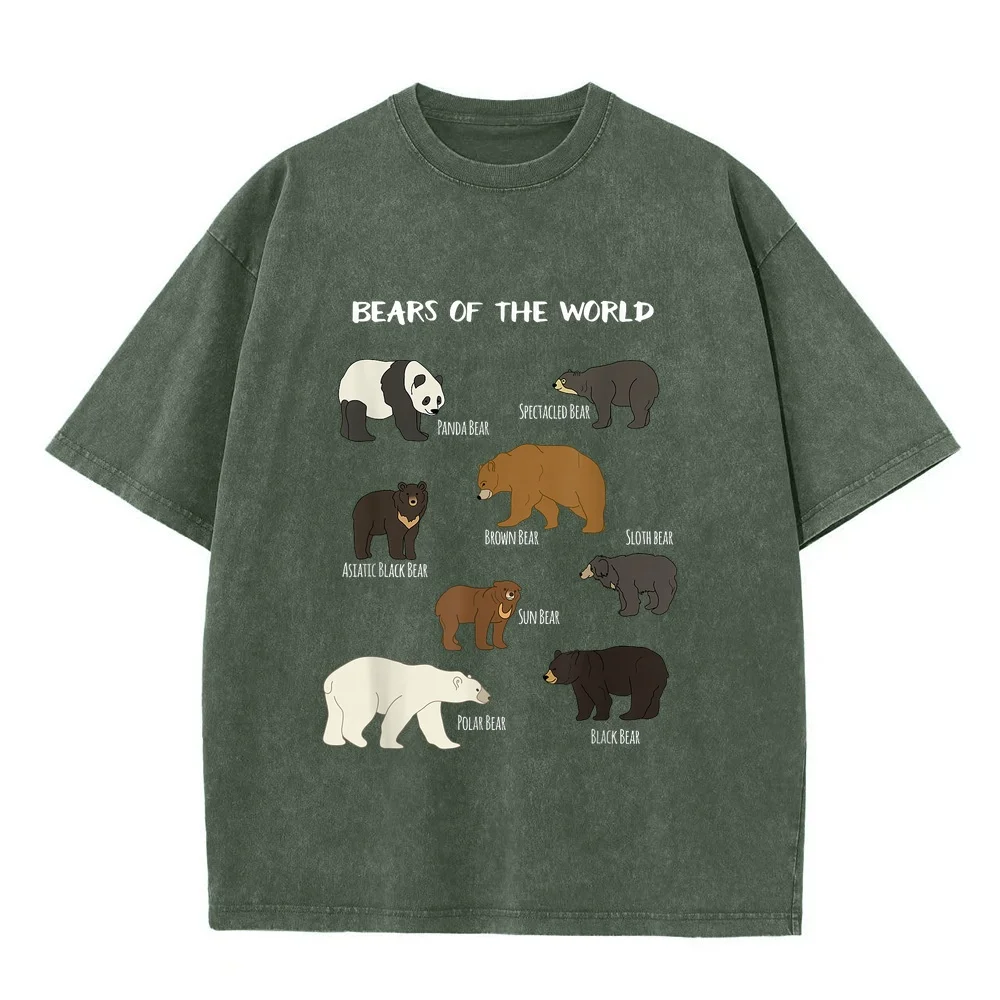 Bears of The World Grizzly Bear Panda Black Polar T Shirt T-Shirt New T-Shirts Shirts Designer Clothes Man Life Style Graphic